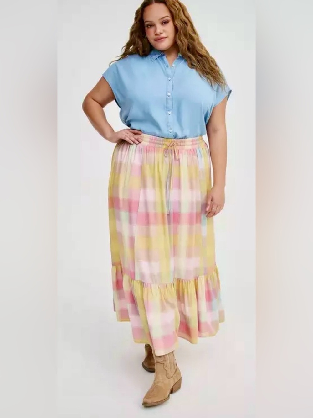 Torrid Pastel Plaid Maxi Skirt
SIZE 2 = 18/20 **LIKE NEW** - Picture 10 of 13